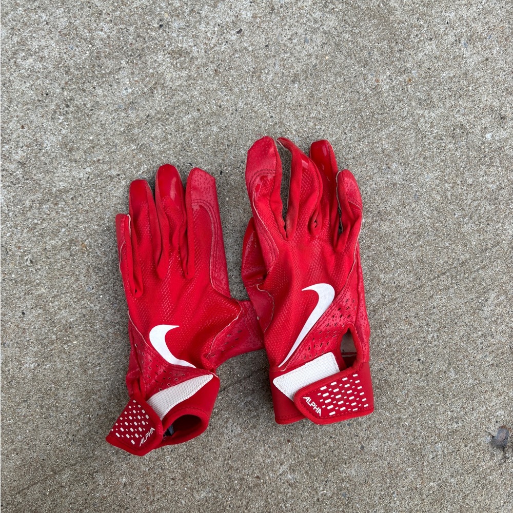 Nike Red and White Batting gloves
